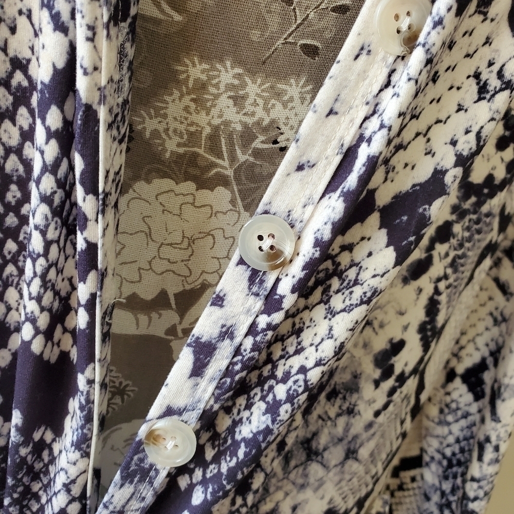 Snake print long duster jacket sz. M - Picture 7 of 9